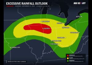 Dangerous Flash Flooding Event Targets Chicago Milwaukee and the Wider Midwest This Saturday With Rain Rates Exceeding 2 Inches Per Hour