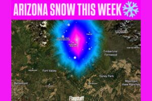 Early Fall Storm Brings Snow to Arizona San Francisco Peaks Near Flagstaff Through Tuesday Night as Flood Watch Covers Most of the State