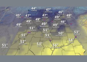 GFS Model Hints at Chilly Mid 40s Across North Alabama by Wednesday October 7 as Forecasters First Watch for Much Needed Rain Chances