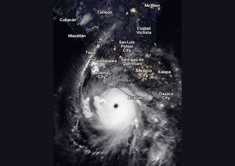 Hurricane Polo Restrengthens Into a Category 5 Storm Off Mexico Near Acapulco as It Nears a Collision Course With Hurricane Odalys Thursday