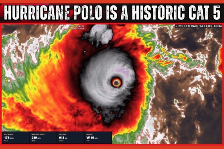 Hurricane Polo Shatters Pacific Basin Record for Longest Ever Category 5 Duration With Winds Sustained at 158 Plus MPH for 50 Hours