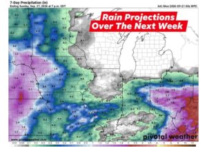Illinois Shifts Into Drier Fall Pattern With Only a Few Showers Monday and Tuesday Then Seasonal Temperatures in the 60s and 70s