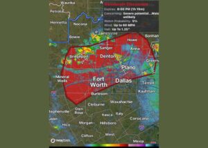 Outflow Boundary Sparks Isolated Storms Across the Dallas Fort Worth Metroplex With Winds to 60 MPH and Hail Up to 1.25 Inches