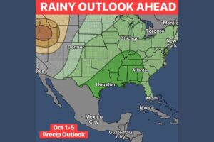 Soaking Rain Targets Texas Louisiana Mississippi Alabama Georgia and Tennessee as October 1 to 5 Outlook Signals a Wet Start Across the South