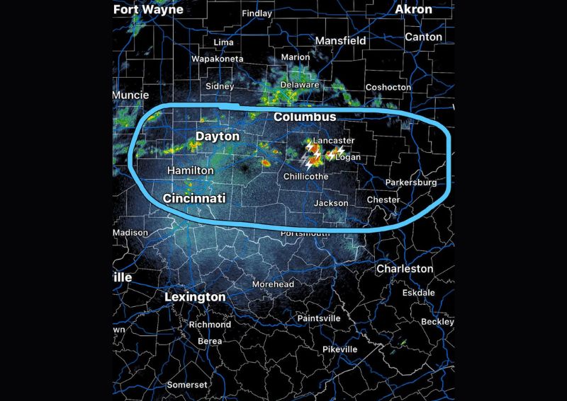 Storms Quickly Build Late Tonight Near Dayton Columbus and Cincinnati Will Bring Heavy Rain and Frequent Lightning Across Much of Southern Ohio
