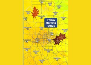 Very Dry Air Moves Into North Texas Friday Morning With Outlying Areas Seeing 60s and the Dallas Fort Worth Metroplex in the Low 70s
