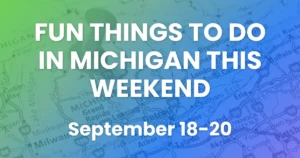 People enjoy a fall weekend festival in Michigan with autumn leaves and cider mill season beginning