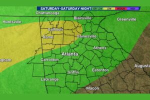 Heavy Rain Brings Flood Threat to North Georgia and Alabama This Weekend With 1 to 2 Inches and Isolated Totals Over 4 Inches