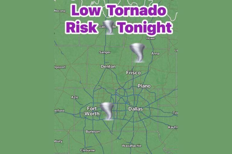 Storm Prediction Center Expands Low Tornado Risk Across North Texas Tonight as Heavy Rain and Flash Flooding Threaten Dallas and Fort Worth